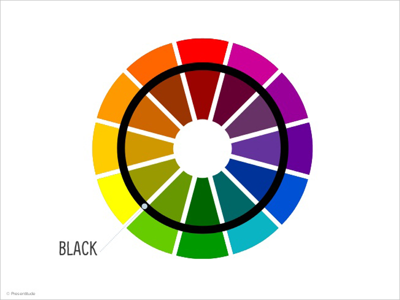 color wheel with black and white