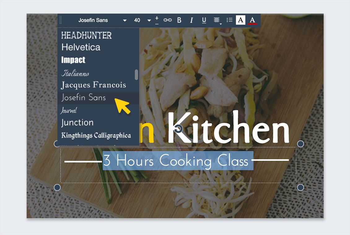 create social media graphics for free change font