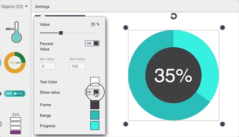 visual statistics data widgets visme