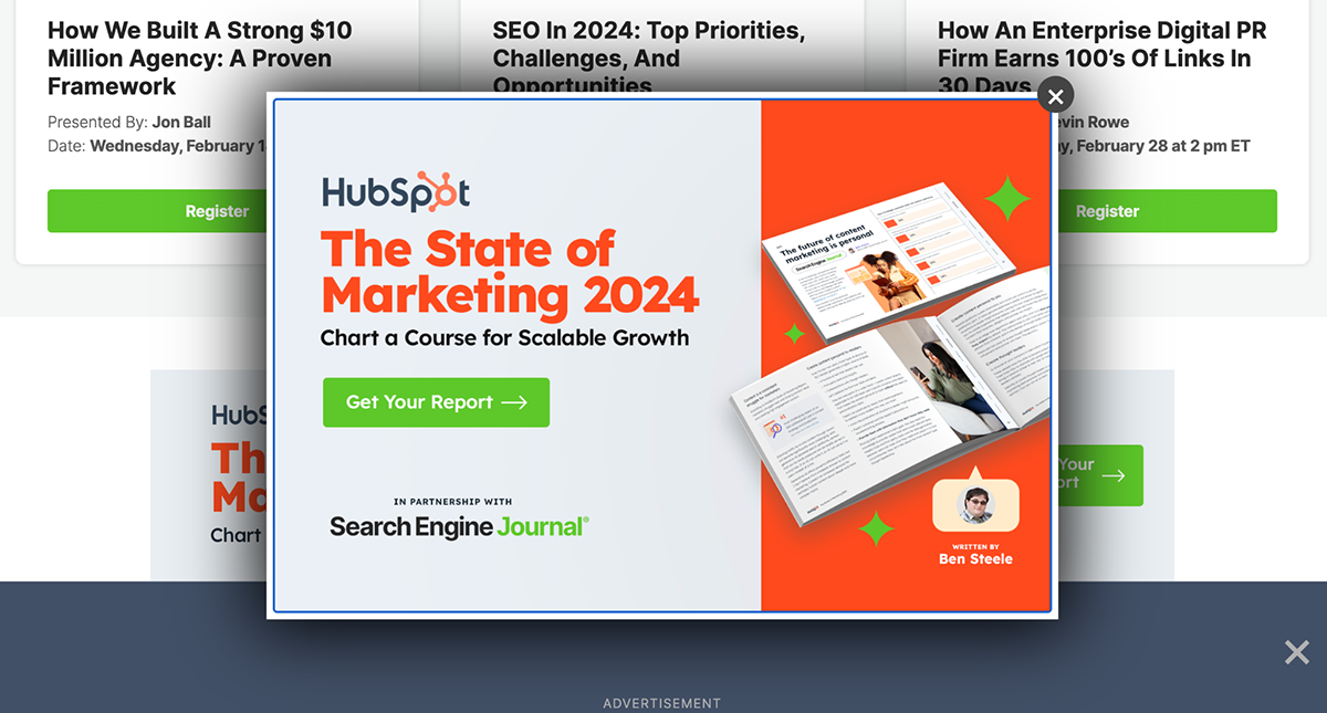 Exit intent popups - HubSpot