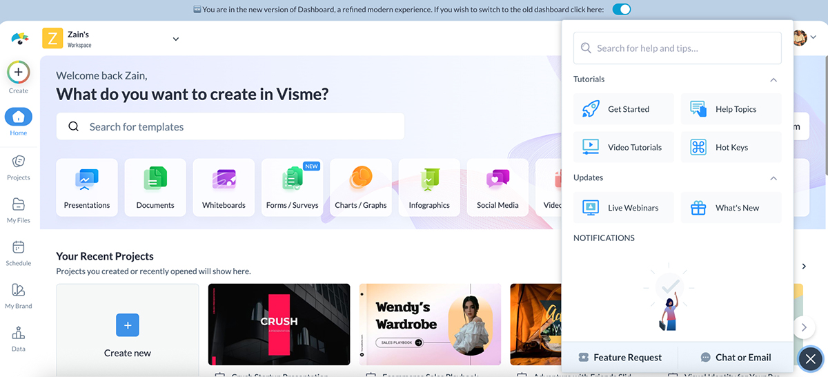 Visme vs Prezi - Visme's customer support