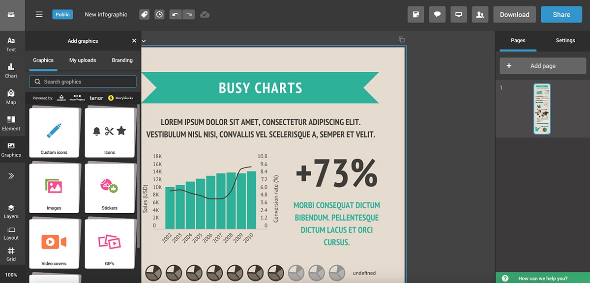 infographic desigram - Infogram interface