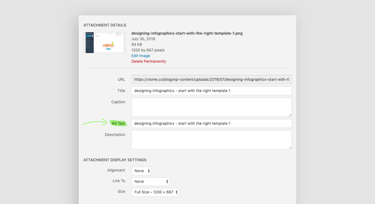 promote your infographic - optimize the alt text