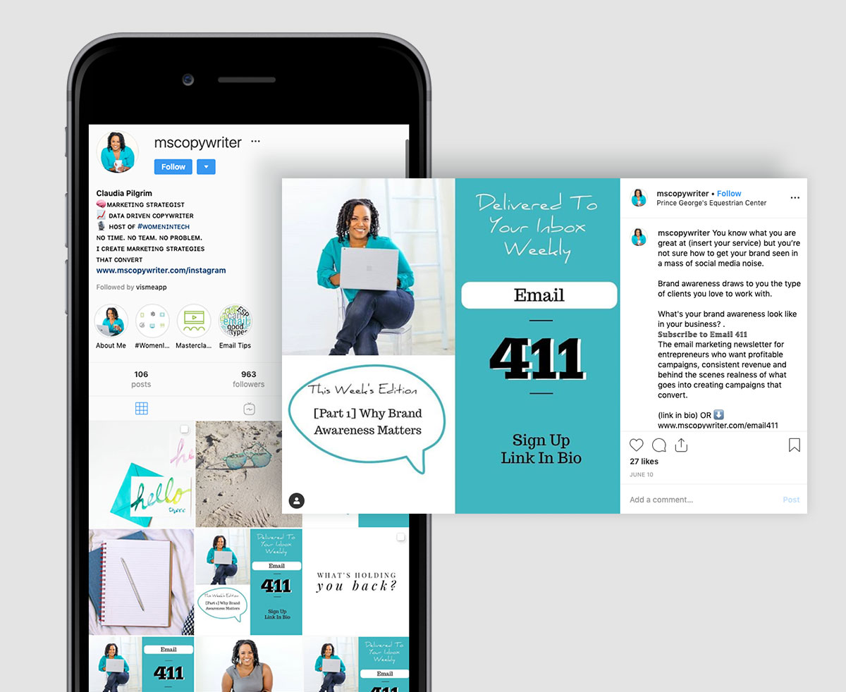 how claudia uses visme - case study visme for webinars