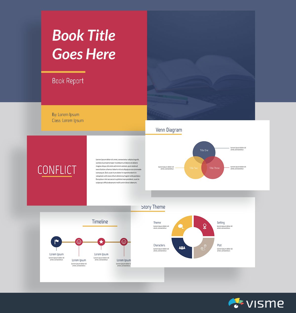 presentation slides - book report template visme