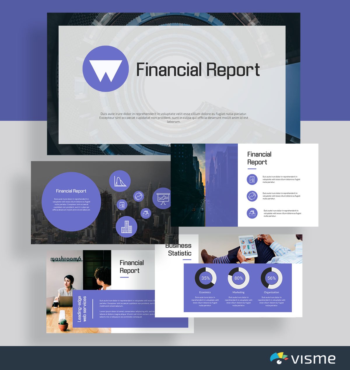 presentation slides - financial report template visme