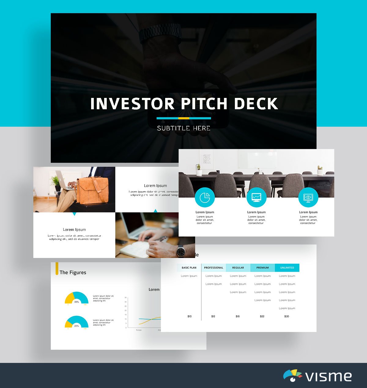 presentation slides - investor pitch deck template visme