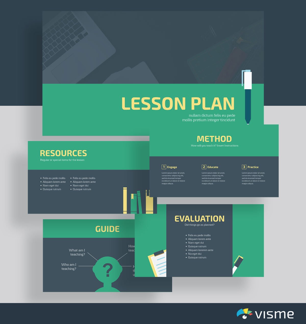 presentation slides - lesson plan template visme