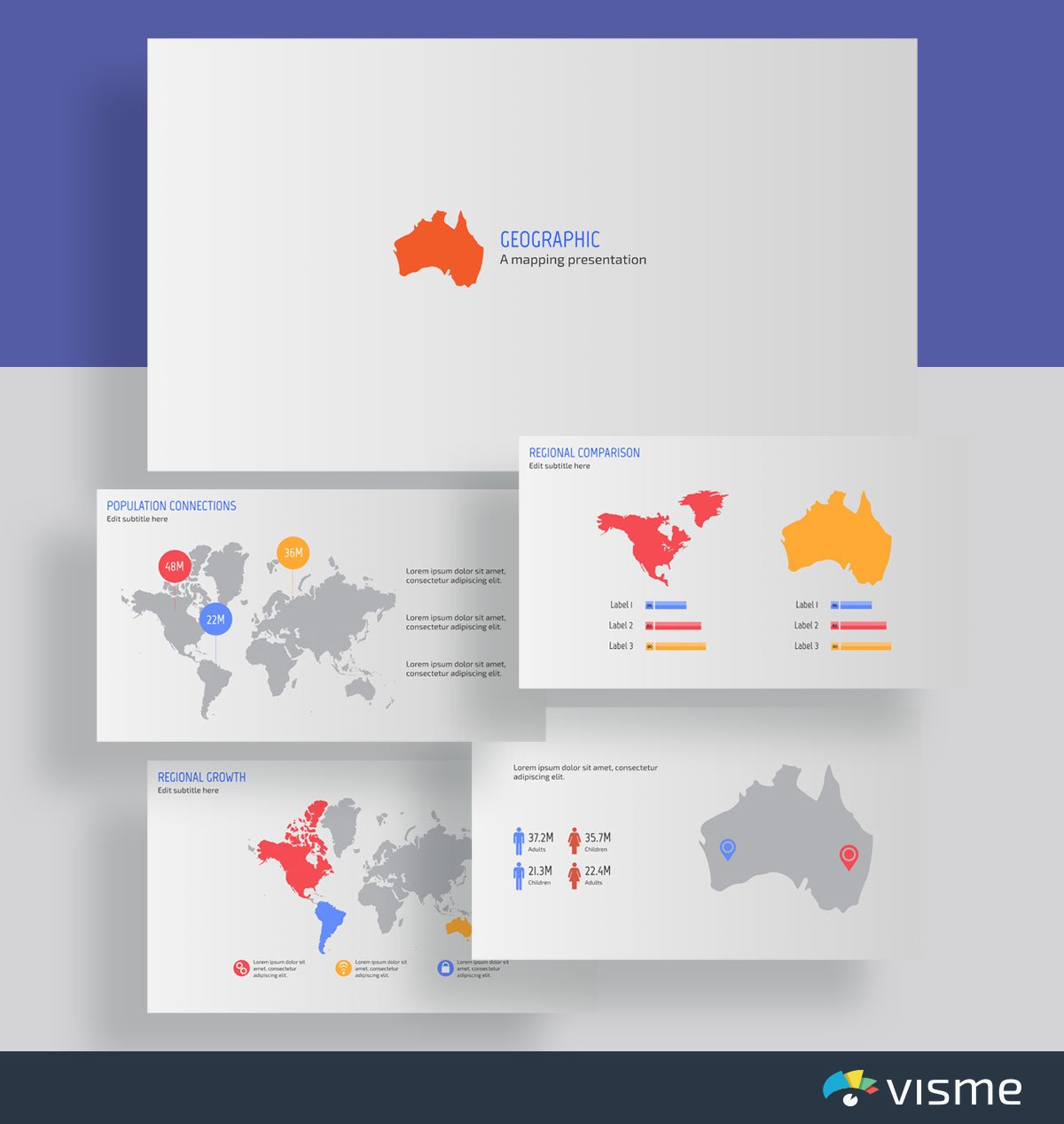 presentation slides - map presentation template visme