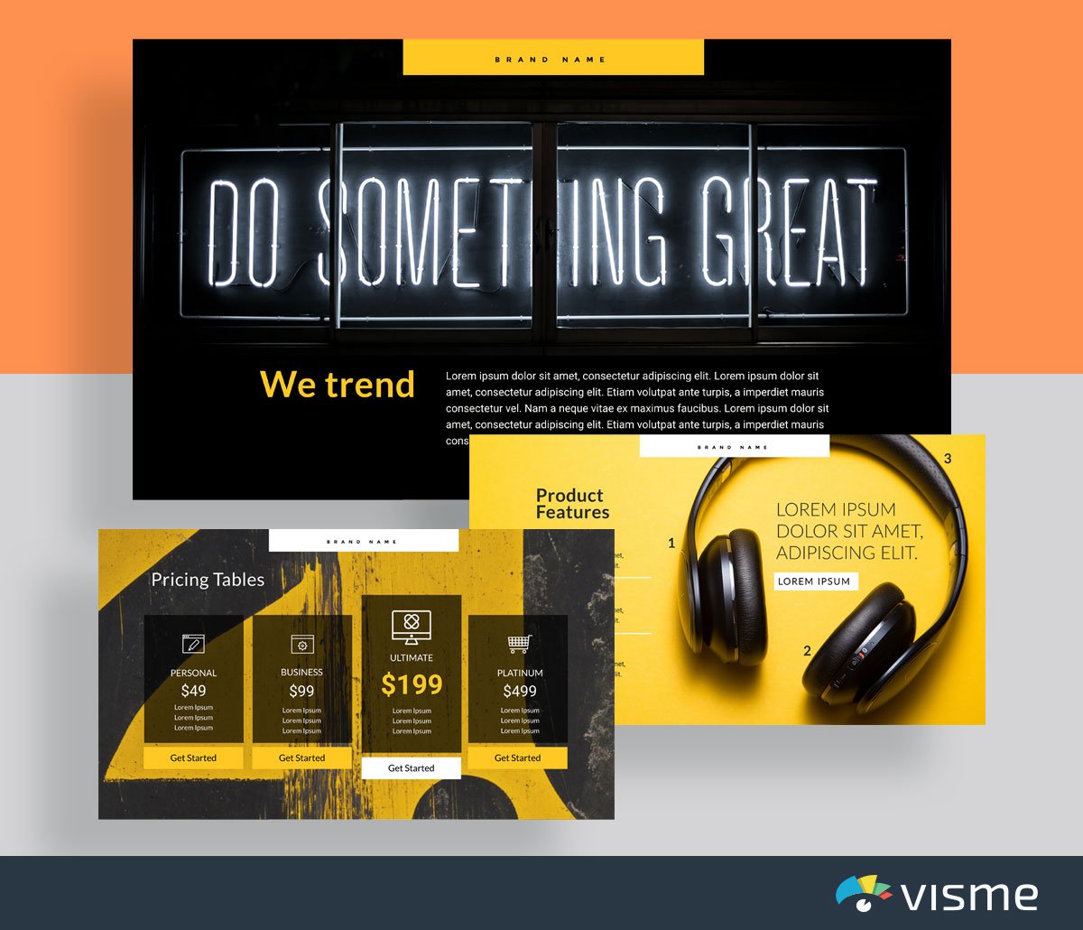 presentation slides - product presentation template visme