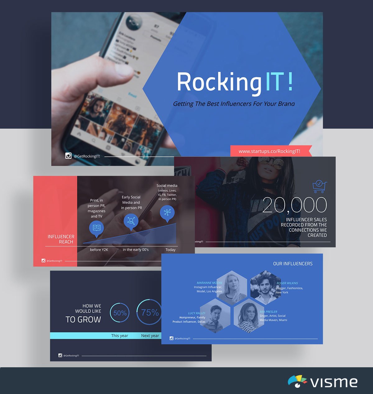 presentation slides - rockingit launchrock pitch deck template visme