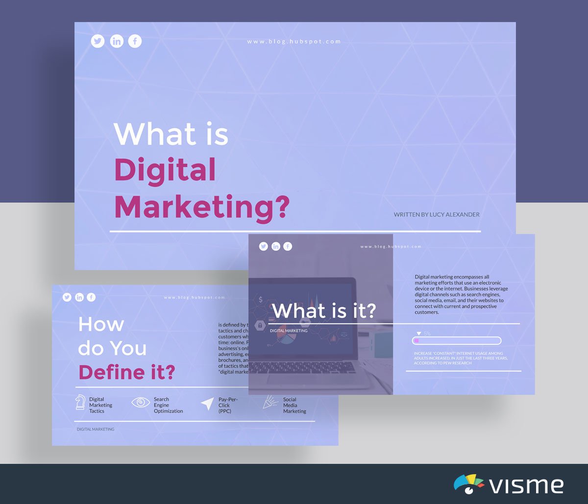 presentation slides - simple marketing presentation template visme