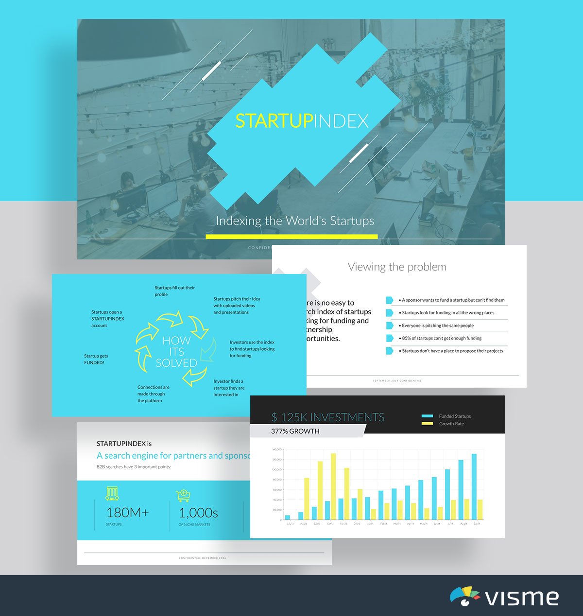 presentation slides - startup index mattermark pitch deck template visme