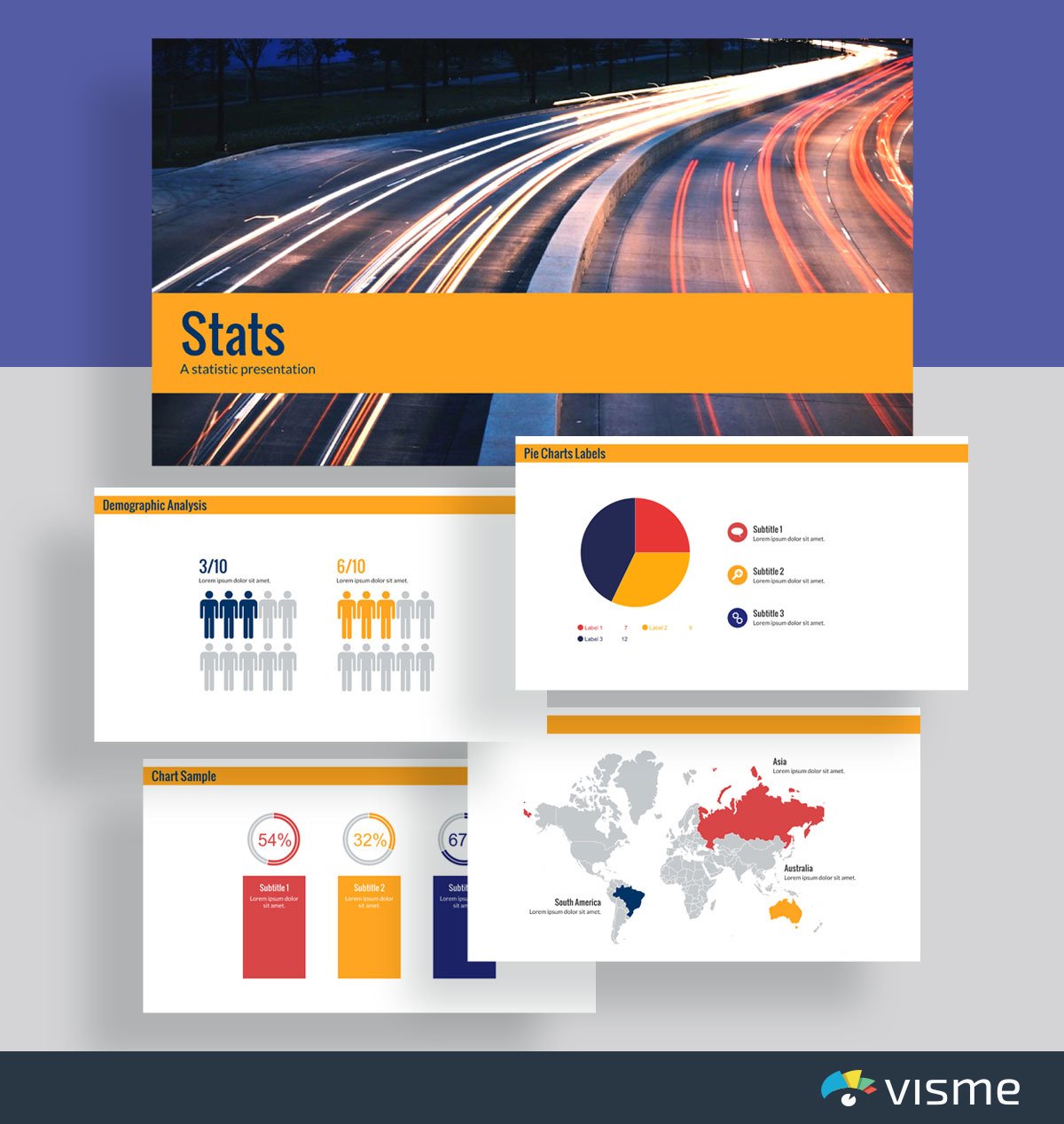 presentation slides - statistical presentation template visme