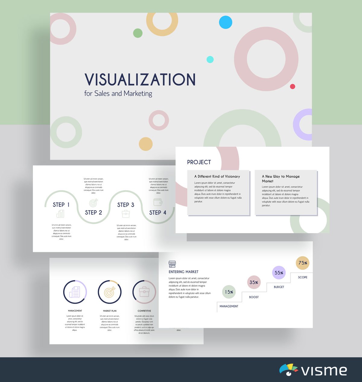 presentation slides - visualization for sales and marketing template visme