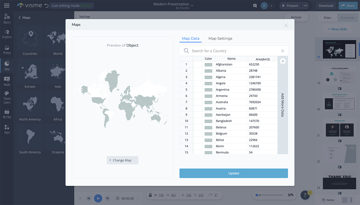 best presentation tools - maps visme