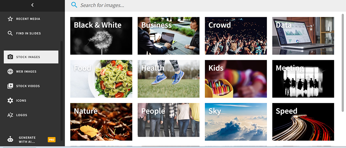 visme vs beautiful ai - stock photo and video library in beautiful ai