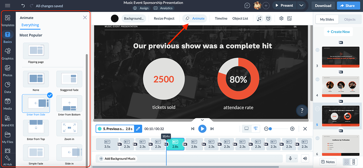 Visme vs PowerPoint - Interactive content and animation in Visme 
