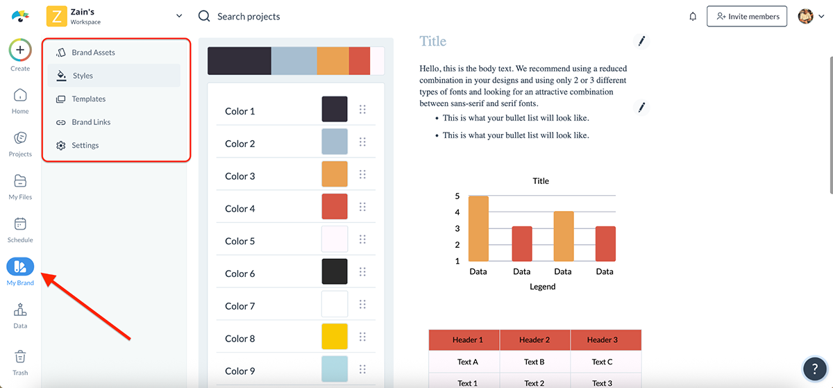 Visme vs PowerPoint - Brand Kit & Asset Management in Visme