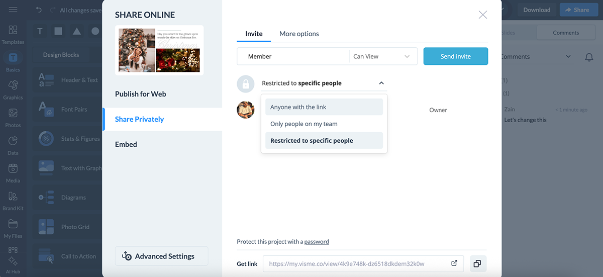 Visme vs PowerPoint - collaboration and workflow management tools Visme