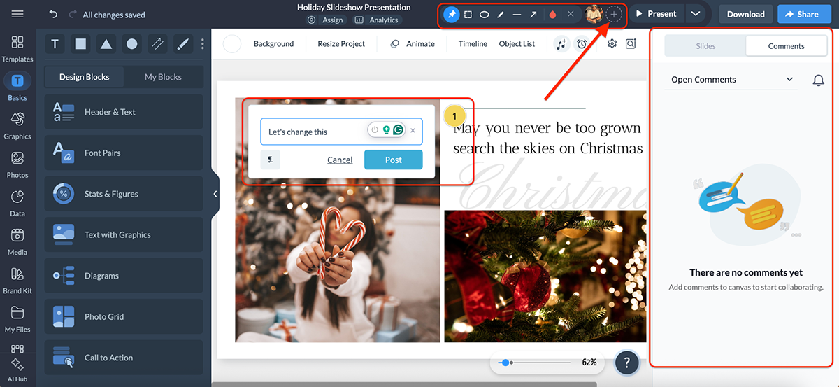 Visme vs PowerPoint - collaboration and workflow management tools Visme