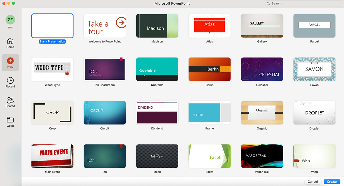 Visme vs PowerPoint - Pre-Built Templates Library in PowerPoint