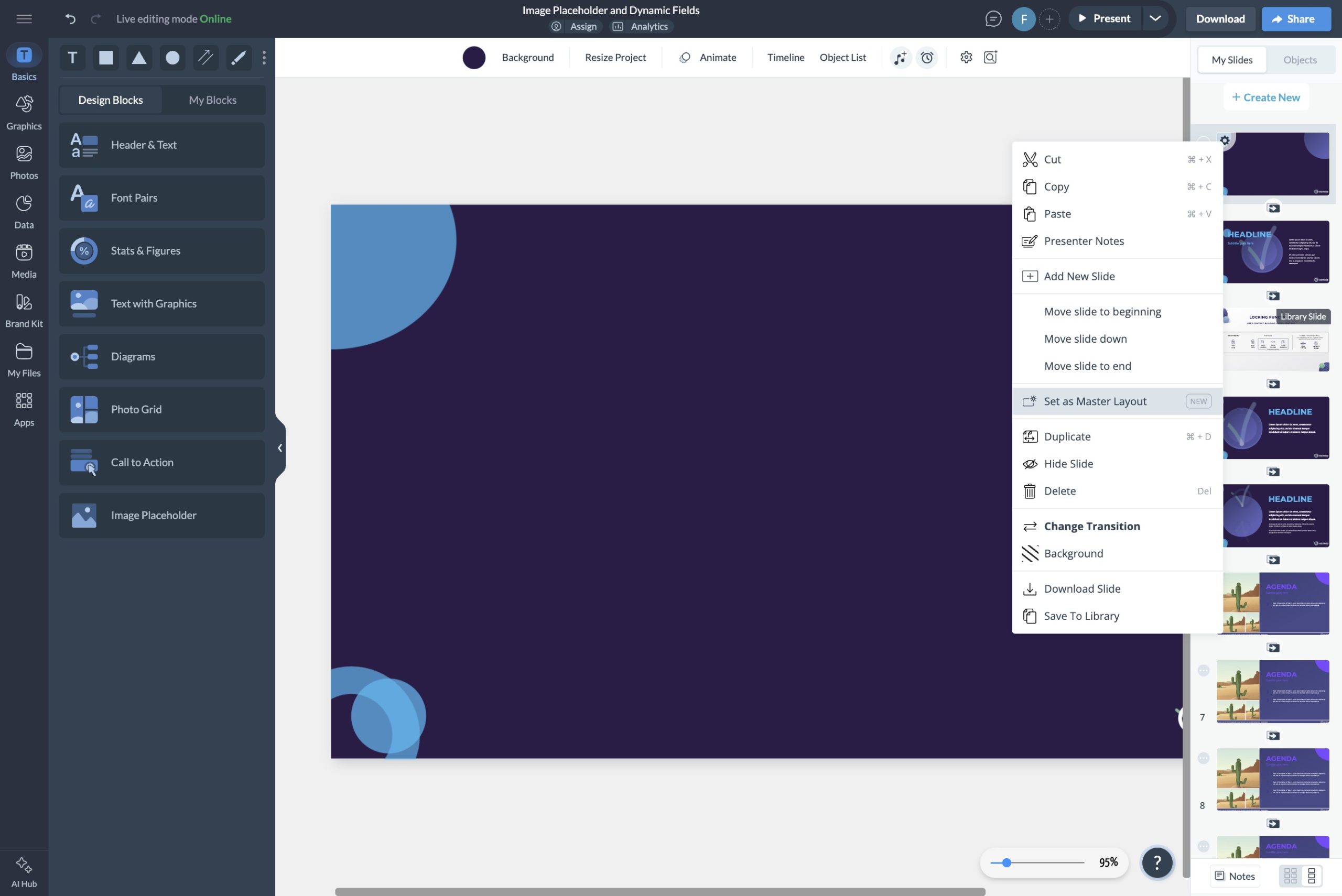 presentation layout - master layout