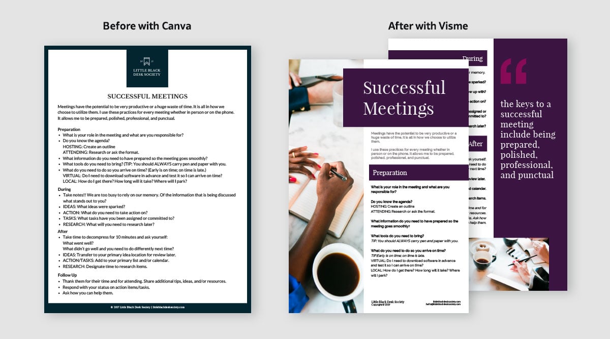 case study - upgrade content by switching to visme