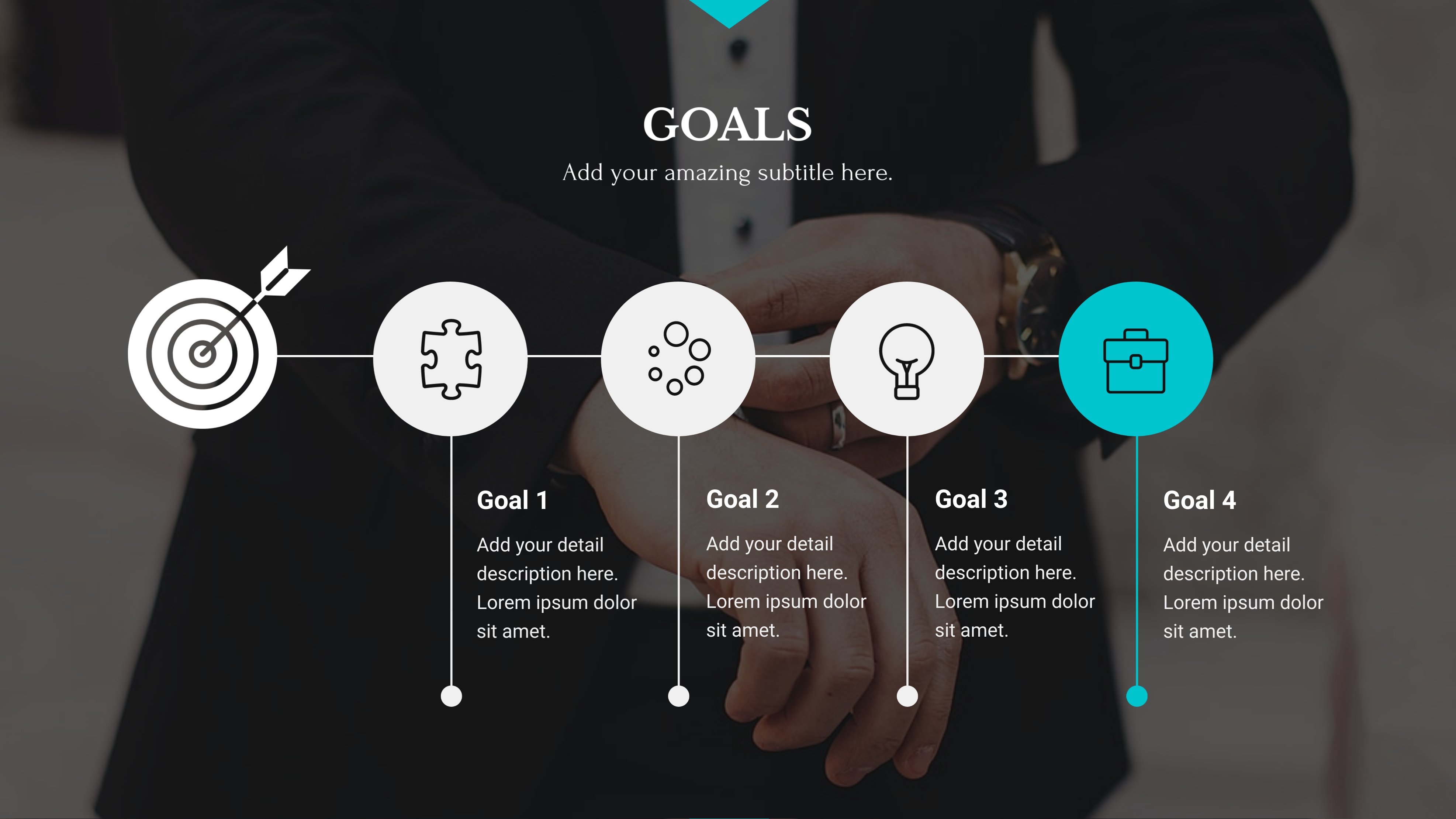 business presentation - set goals slide visme template