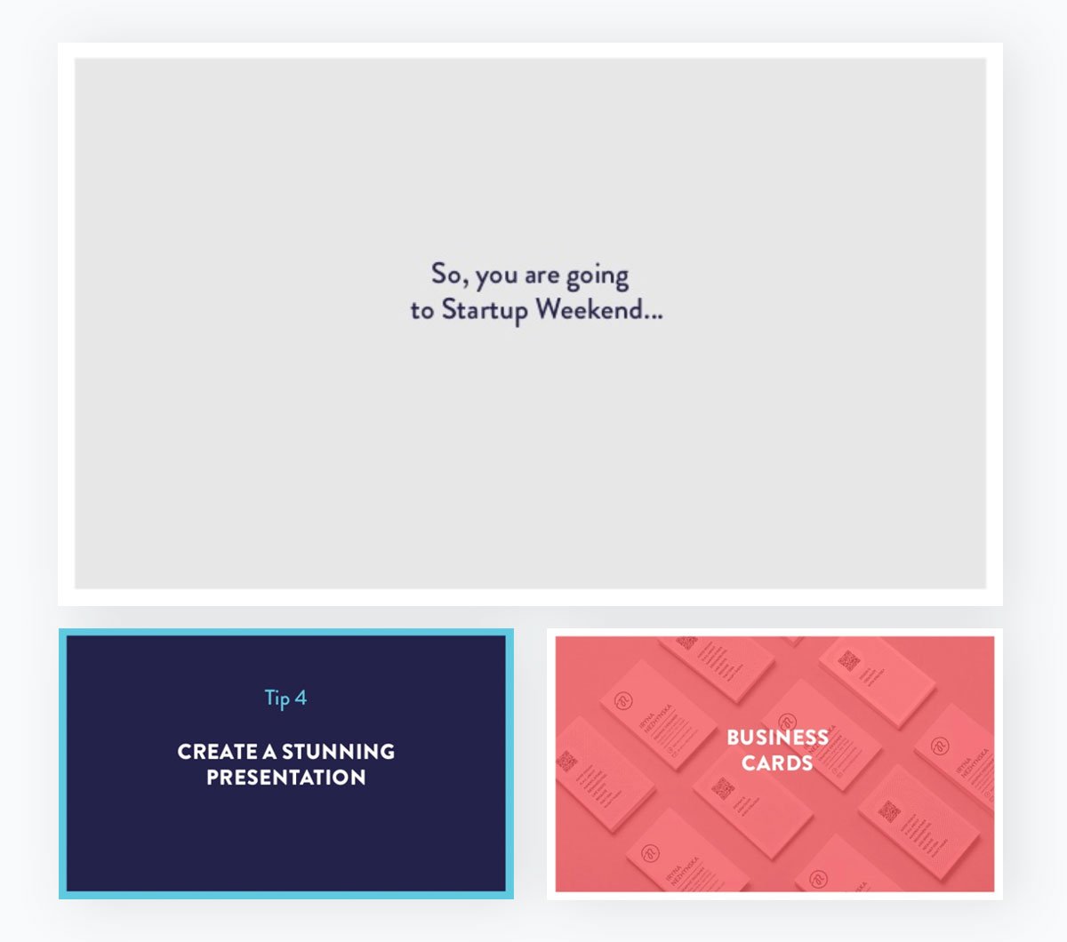 presentation examples - minimalist slides