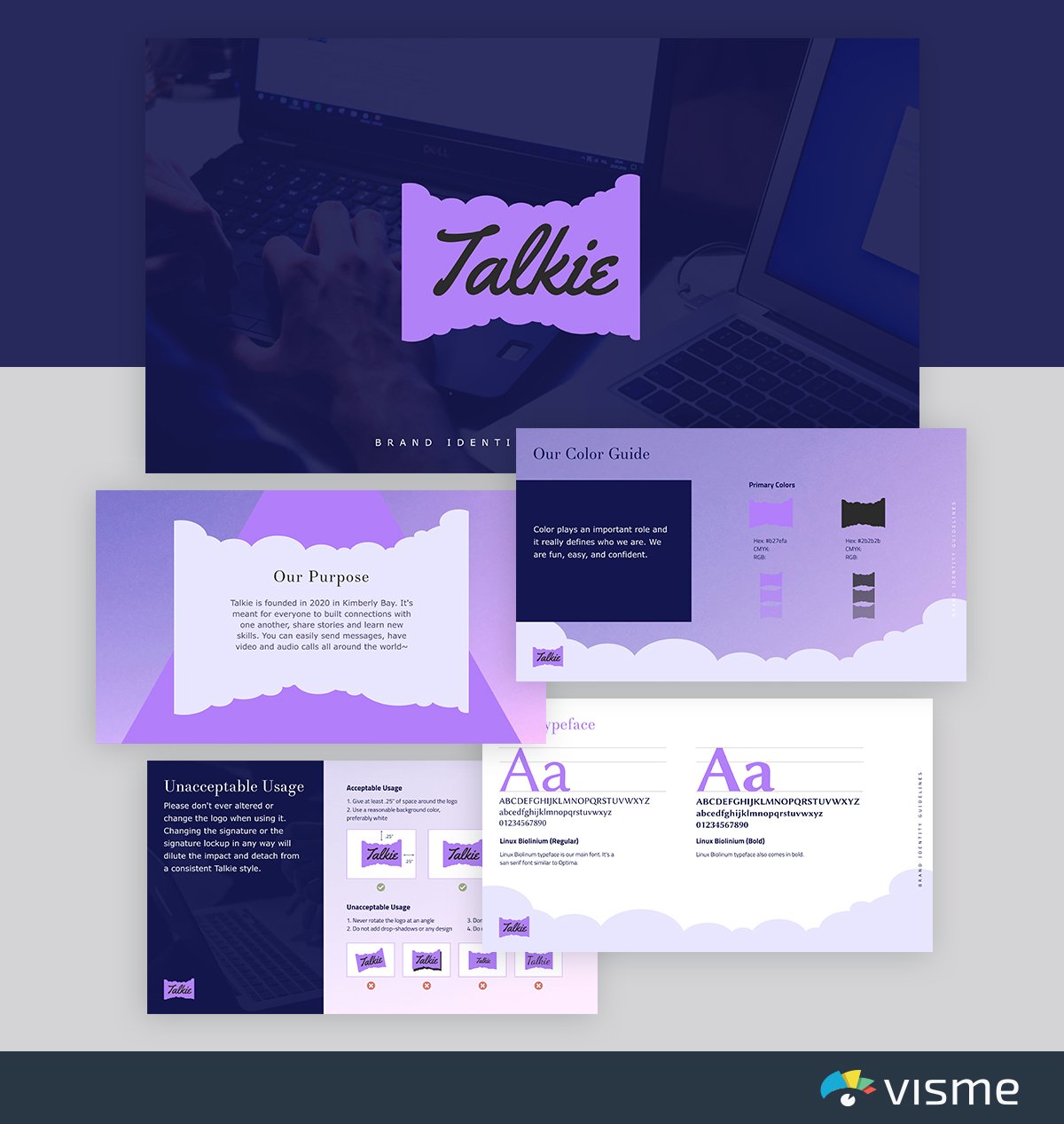 best presentation templates - talkie brand-identity-visme