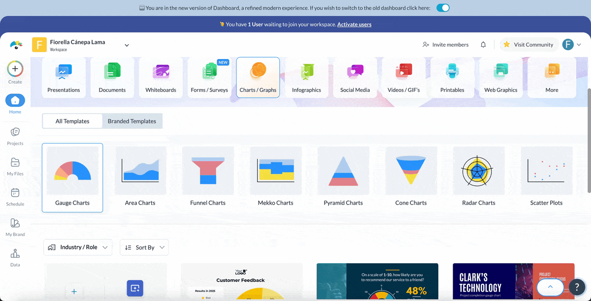 How to create a chart or graph in Visme - Input the Data or Import an Excel or CSV File