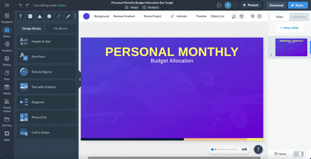 How to create a chart or graph in Visme - Input the Data or Import an Excel or CSV File