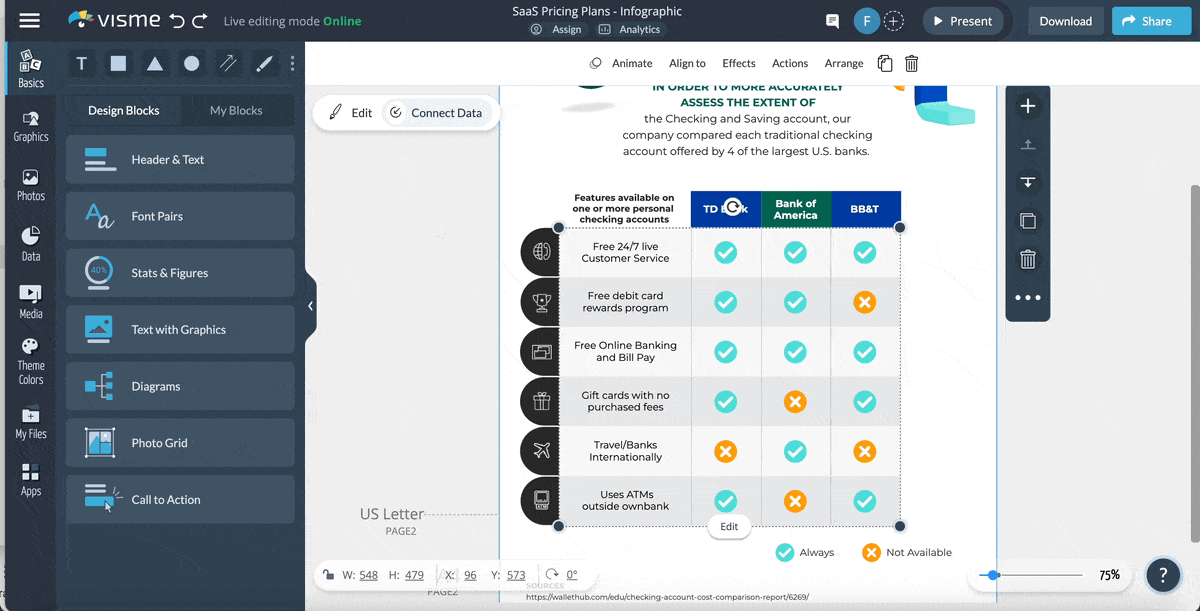 comparison chart - add a column to your table