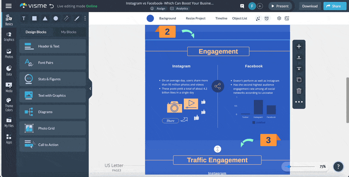 comparison chart - add a quiz