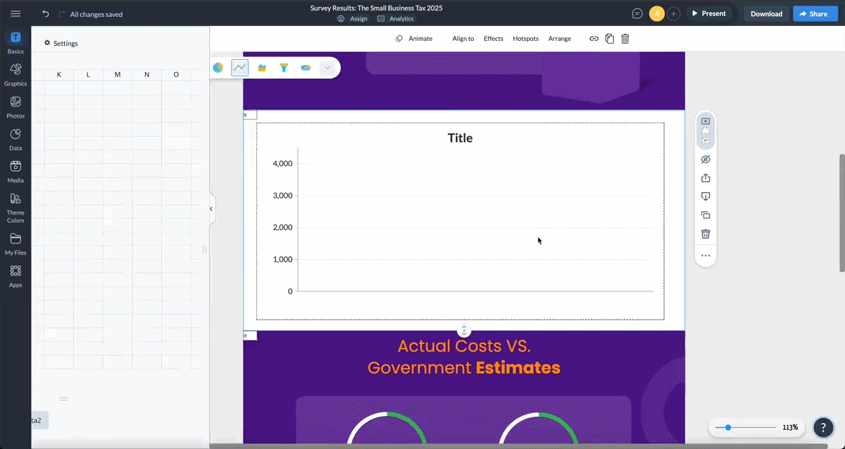 import data in Visme