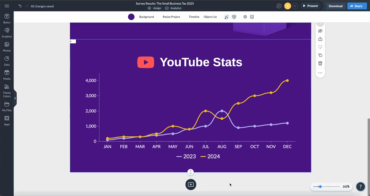 line chart - adjust the colors