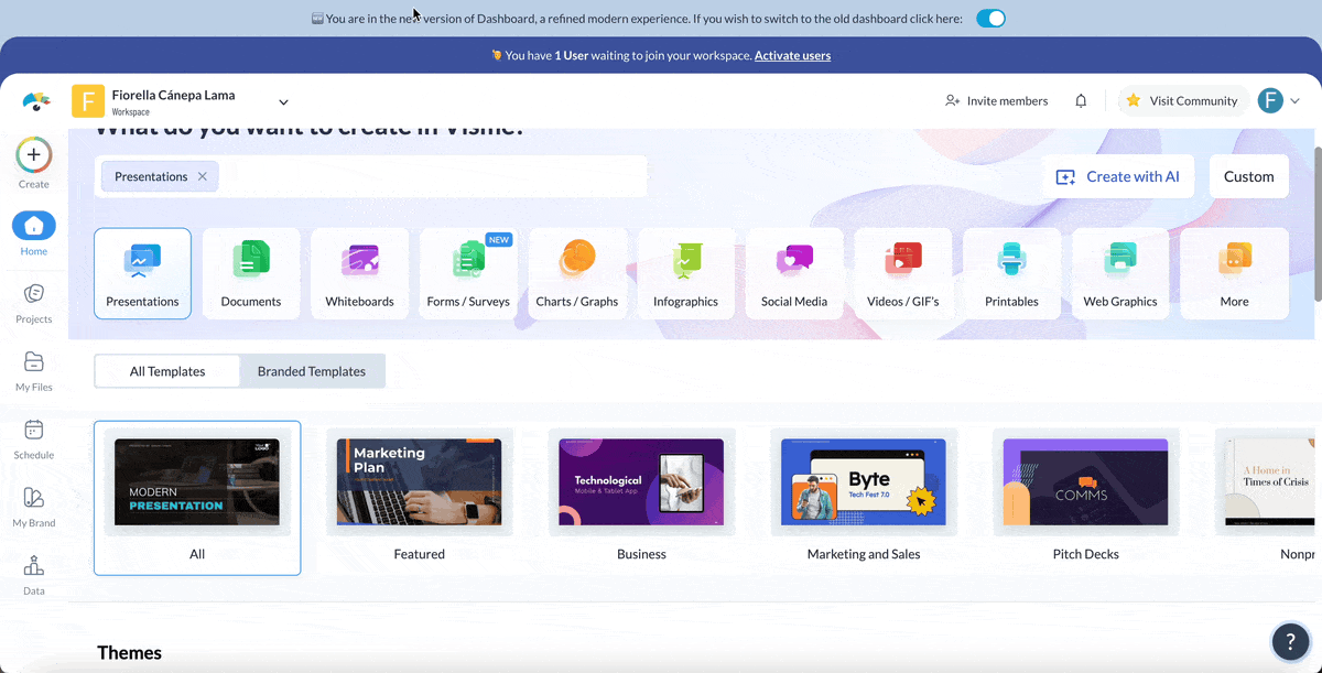what is an infographic - choose template in Visme library