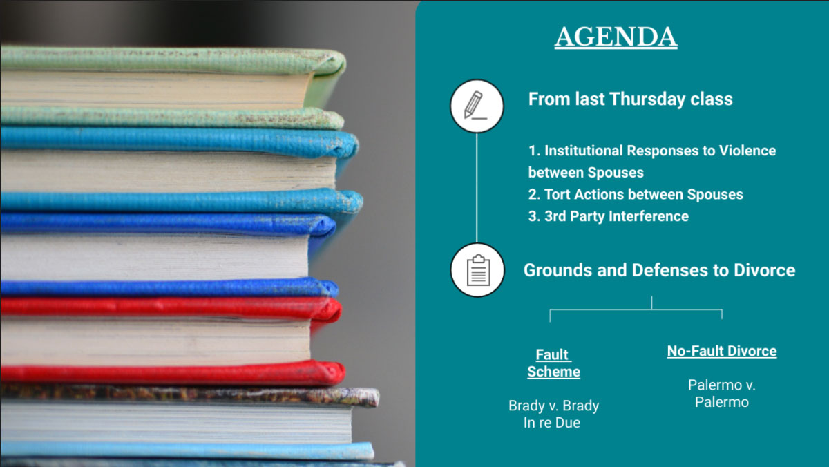 visme law professor - agenda slide for the classroom