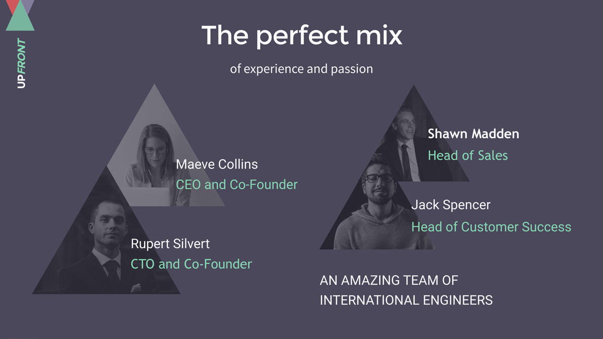 pitch deck design - upfront pitch deck template