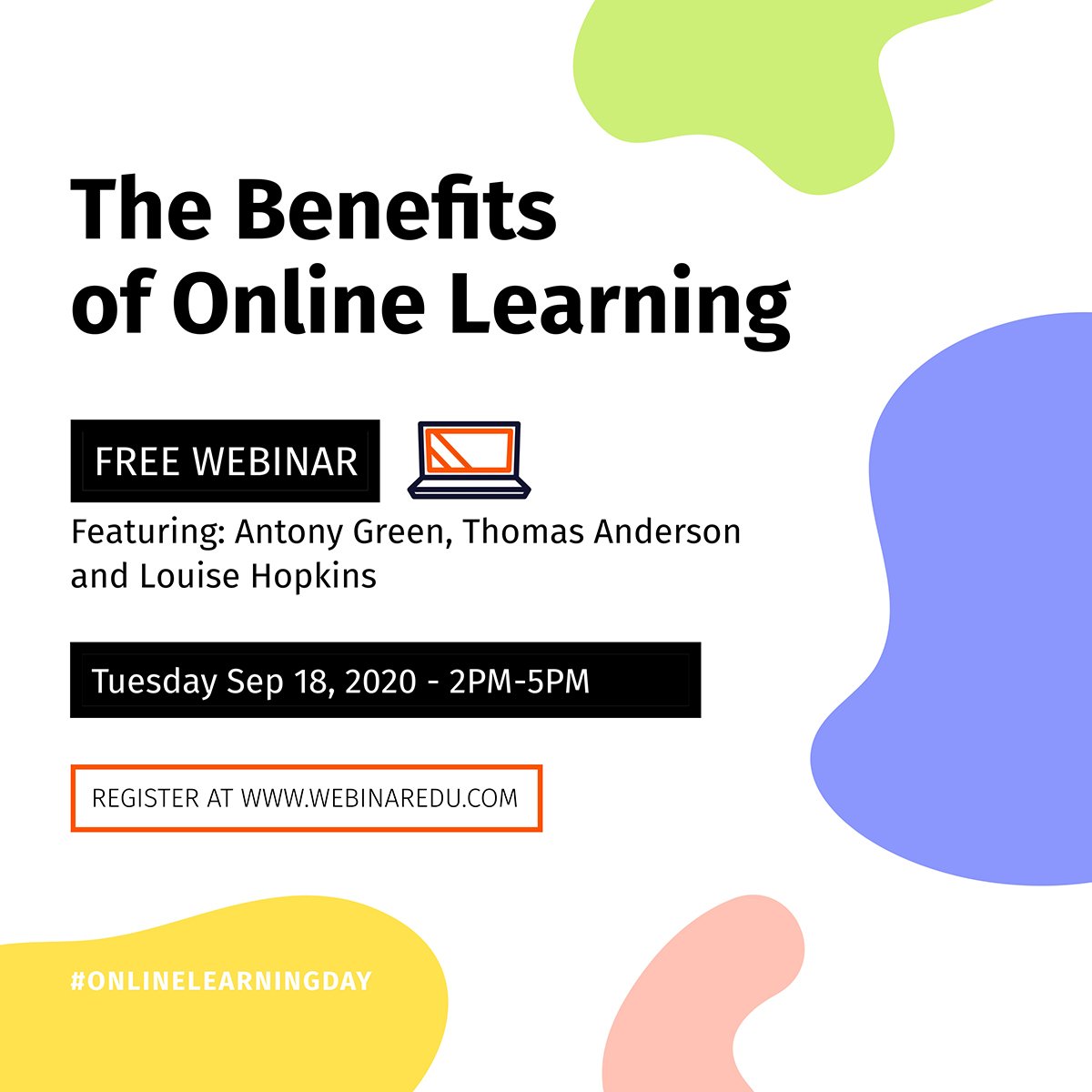 A webinar promo template available to customize in Visme.