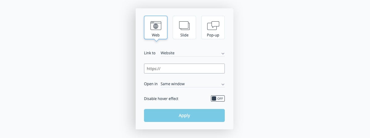 interactive ebook - how to add links in visme