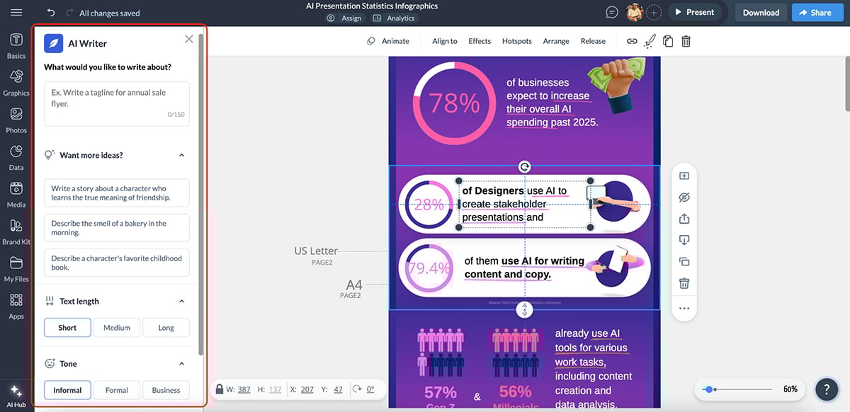 How to Create a Case Study Infographic with Visme - Visme’s AI Writer