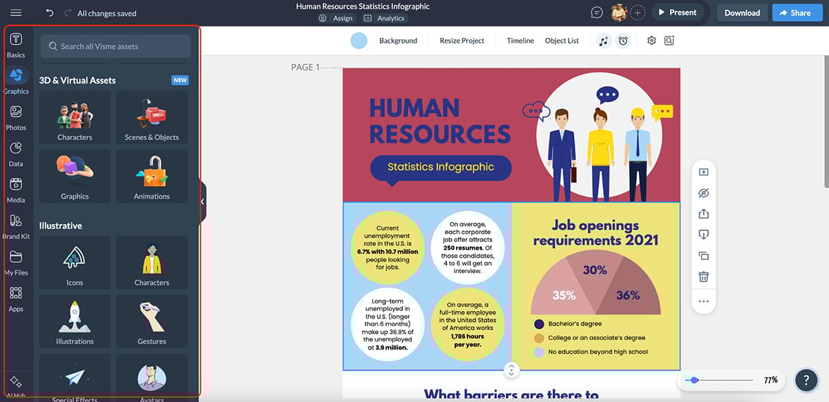 How to Create a Case Study Infographic with Visme - Visme icon and asset library