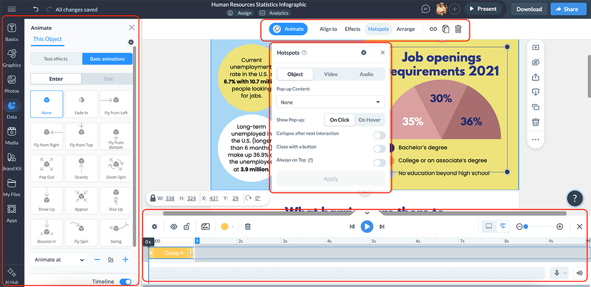How to Create a Case Study Infographic with Visme - animation and interactivity