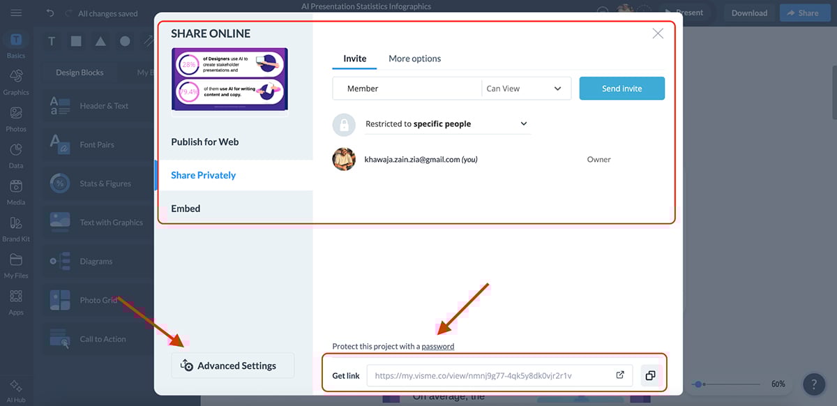 How to Create a Case Study Infographic with Visme - Publish and share the infographic case study