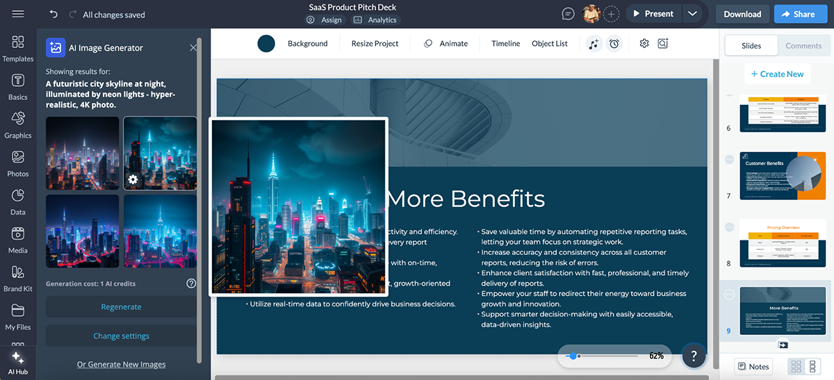 Visme vs Piktochart - Visme's AI features