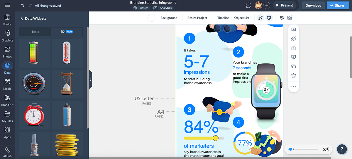 Visme vs Piktochart - Visme's data visualization
