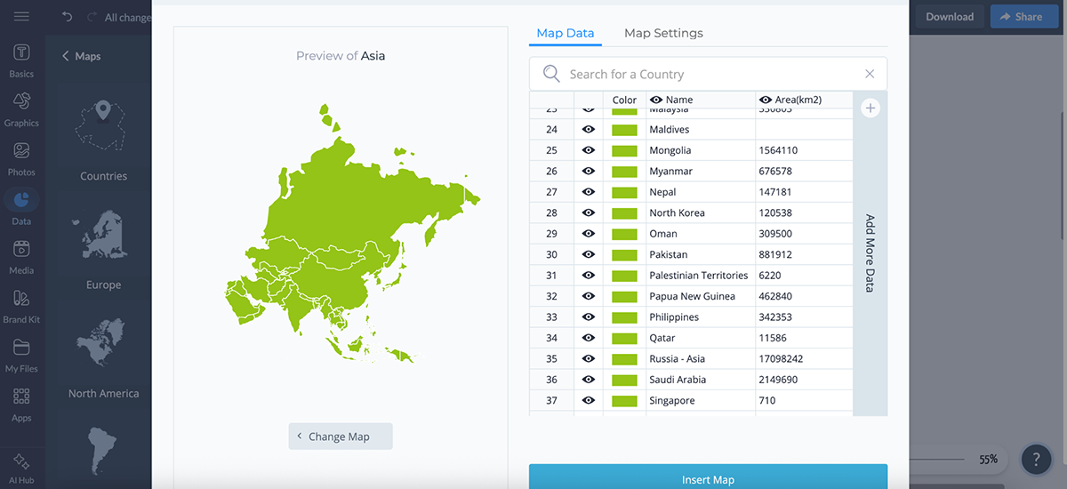 Visme vs Piktochart - Visme's data visualization