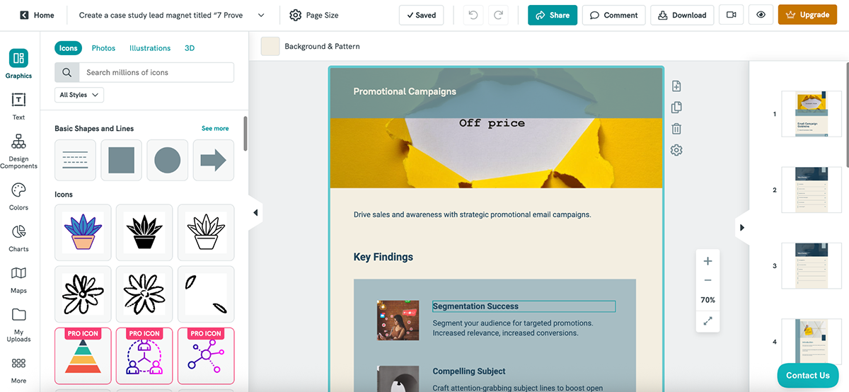 Visme vs Piktochart - Piktochart's lead generation feature